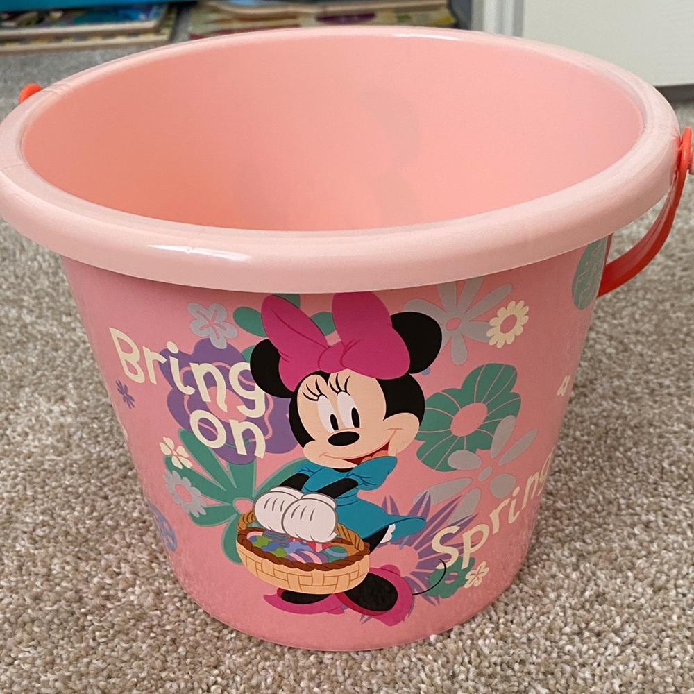 Disney Pink Minnie Mouse Spring Bucket with Floral Graphic